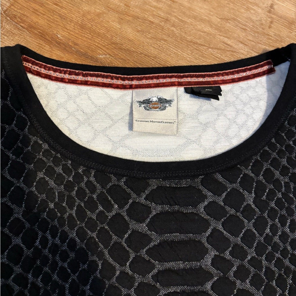 Harley-Davidson Black and Gray Patterned Sweatshirt - Picture 2 of 6